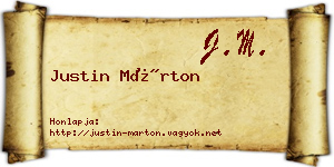 Justin Márton névjegykártya